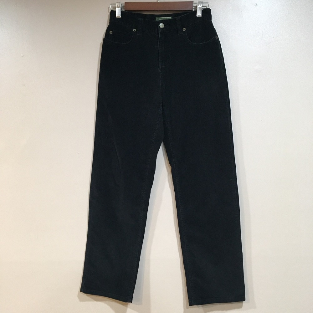Eddie Bauer Natural Fit Corduroy Straight Leg Pant Womens 2P Black Classic Lagom